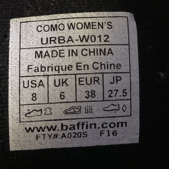 Baffin Womens Como Winter Snow Boots Black Size 8 Urban-W012 - Picture 12 of 12